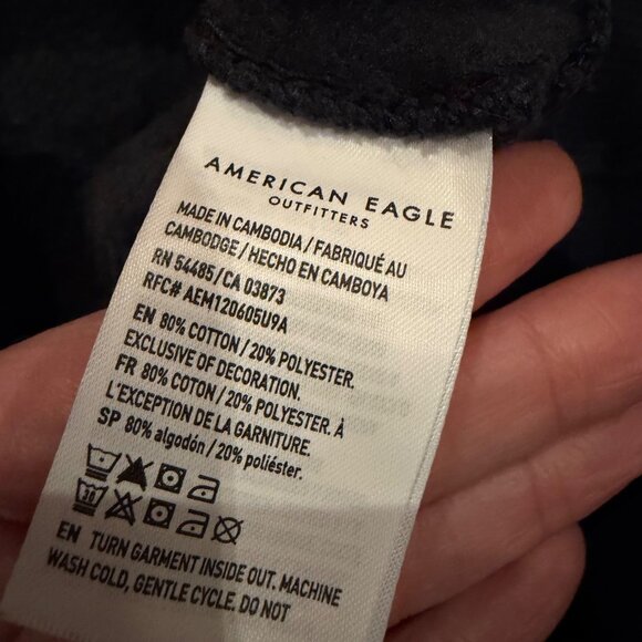 AMERICAN EAGLE AE LETS HANGOUT CREWNECK SWEATSHIRT BLUE XS WOMENS - Picture 5 of 7